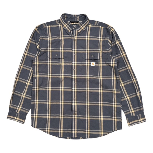 Carhartt Other - Carhartt Loose Fit Midweight Chambray Shadow Plaid Gray L/S Button Shirt Mens L